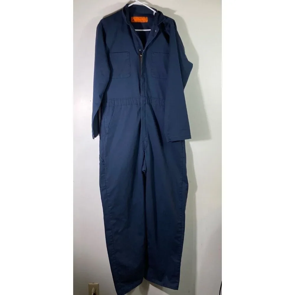 Mens Vintage Red Kap Long Sleeve Coveralls Navy 42-LN‎ Made in USA